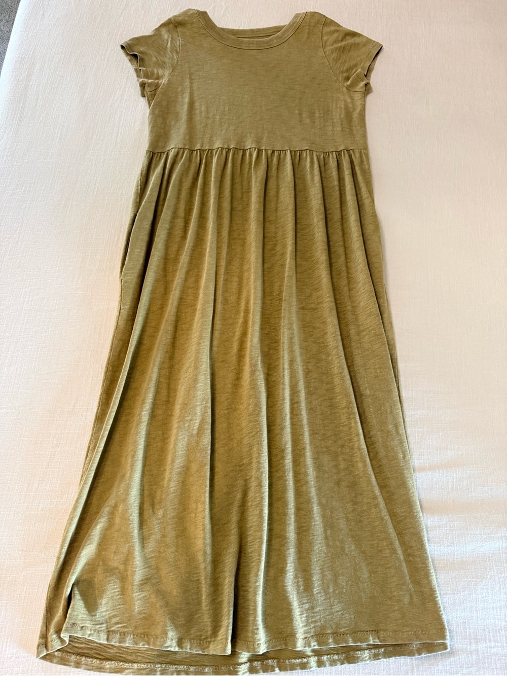 Universal Thread Olive Green Short Sleeve Maxi Dress for Women